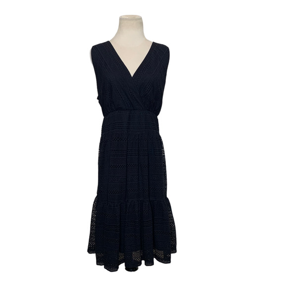 Style & Co. Dresses & Skirts - Style & Co black sleeveless lined eyelet boho dress size XL